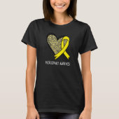 T-shirt Leopard Heart Microcephaly Awareness Yellow Ribbon (Devant)