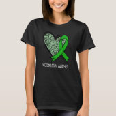 T-shirt Leopard Heart Microdeletion Awareness Green Ribbon (Devant)