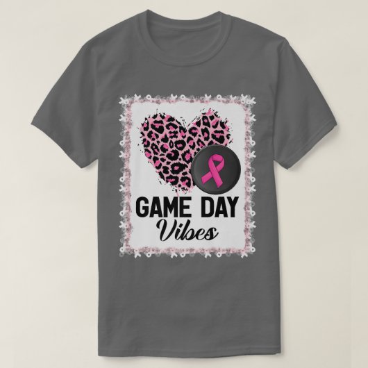 T-shirt Leopard Hockey Puck Jeu Vibes Cancer du sein Un (Design devant)