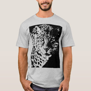 T-Shirt Léopard Hommes Face Pop Art Moderne Animau