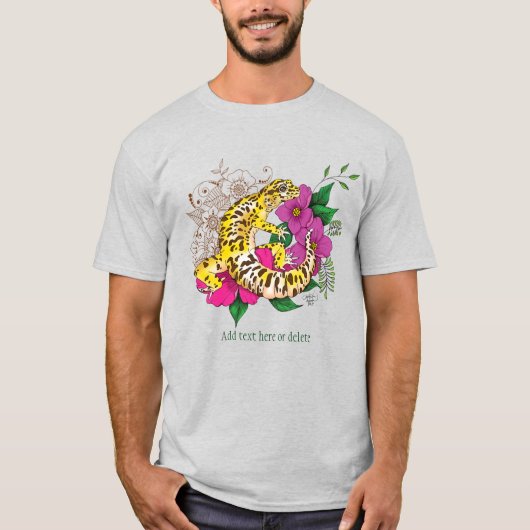 T-shirt Léopard jaune Gecko Vert (Devant)