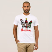 T-shirt Léopard Joyeux Noël Arbre Plaid Buffle (Devant entier)
