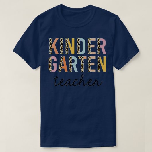 T-shirt Leopard Kindergarten Enseignant Kinder Retour à l' (Design devant)