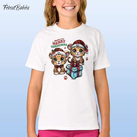 T-shirt Leopard Kitty Meowy Little Joyeux Noël 🐾 🐆 🐈