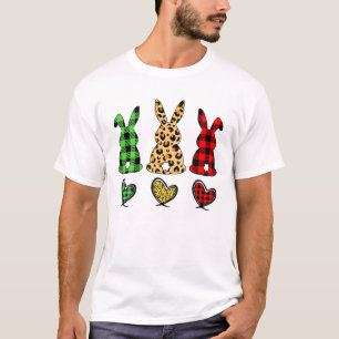 T-shirt Leopard Lapin de Pâques Trio Mignonne Jour de Pâ