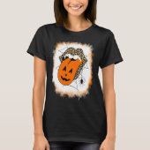T-shirt Leopard Lips Halloween Lips Vampire Mouth Pumpkin  (Devant)