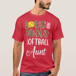 T-shirt Léopard Loud Fier Américain Softball Tante