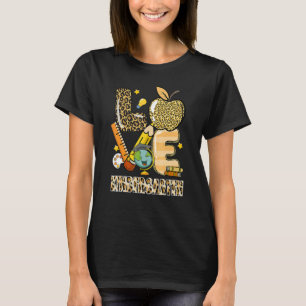 T-shirt Leopard Love Enseigner Maternelle Retour À L'École