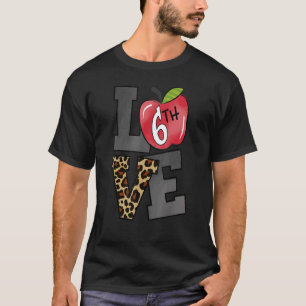 T-shirt Leopard Love Étudiant de 6e année de la 6e année R