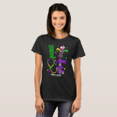 T-shirt Leopard Love Nurse Life Scrub Nurse Mardi Gras W (Devant entier)