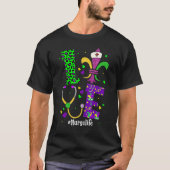 T-shirt Leopard Love Nurse Life Scrub Nursing Mardi Gras W (Devant)