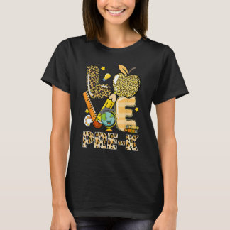T-shirt Leopard Love Teaching Pre K Back To School Teacher