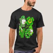 T-shirt Leopard Love Three Gnomes Lucky Shamrock St Patric (Devant)