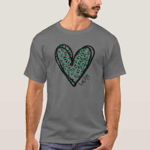T-shirt Leopard Lucky Heart Women Girls St Patrick's Day