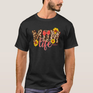 T-shirt Léopard Maman Vie Fleur de soleil Fête des mères