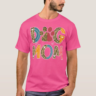 T-shirt Leopard mignon chien Paw Dog Maman toujours Maman 