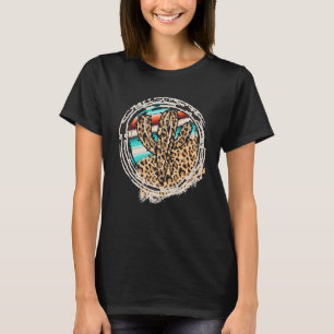 T-shirt Leopard Motif Cactus Serape Print Cowgirl Rodeo