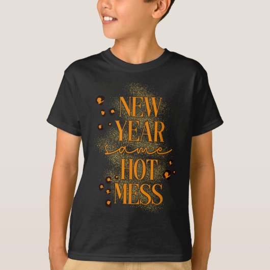 T-shirt Leopard New Year Same Hot Mess New Year's Eve Reso (Devant)