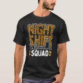 T-shirt Leopard Night Shift Nurse Squad Leo Nursing App (Devant)