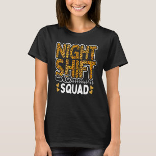 T-shirt Leopard Night Shift Nurse Squad Leo Nursing App