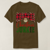 T-shirt Léopard Noël Junkie Santa Claus Joyeux Noël (Design devant)