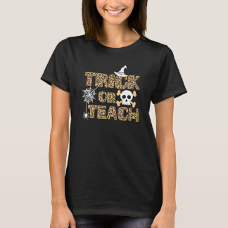 T-shirt Leopard Peau enseignant école mignonne Trick ou en