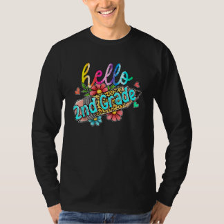 T-shirt Leopard Pencil Hello 2nd Grade Back To School Kids