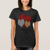 T-shirt Leopard & Plaid Imprimer Coeur Valentine Amour Jam (Devant)