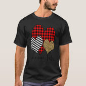T-shirt Leopard & Plaid Imprimer Coeur Valentine Amour Jam (Devant)