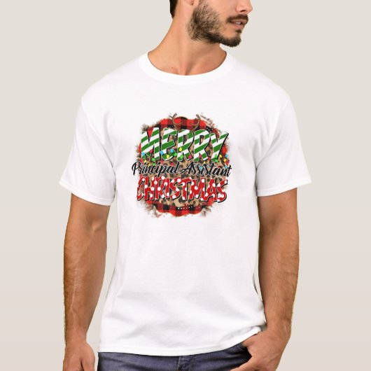 T-shirt Leopard Plaid Joyer principal adjoint Noël (Devant)