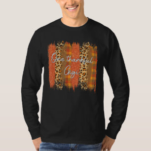 T-shirt Leopard Plaid One Thankful Gigi Blessé Automne Mer