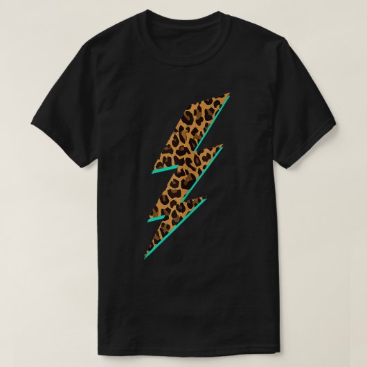 T-shirt Leopard Print Lightning Bolt Graphic 2 (Design devant)