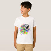 T-shirt Leopard Psychedelic Paint Splats (Devant entier)