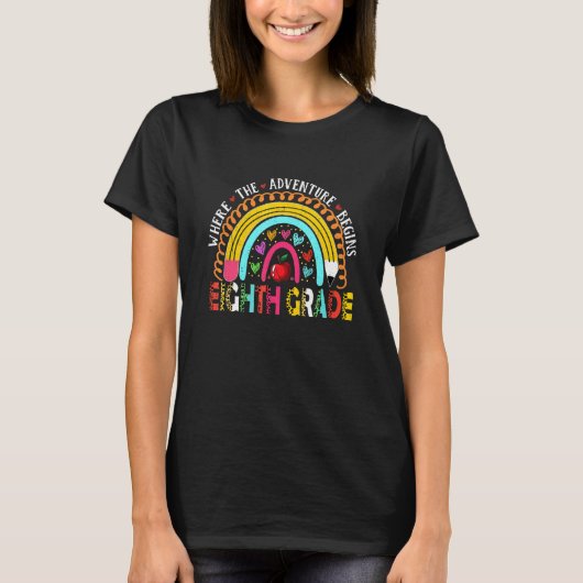 T-shirt Leopard Rainbow 8e année Où l'aventure commen (Devant)
