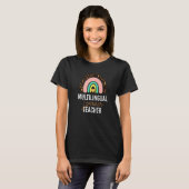 T-shirt Leopard Rainbow, enseignant multilingue (Devant entier)