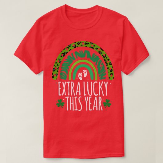 T-shirt Leopard Rainbow Jour de la Saint Patrick Grossesse (Design devant)
