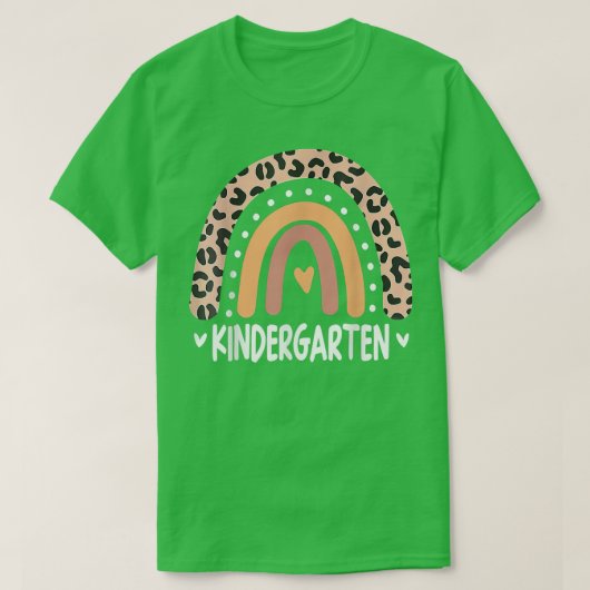 T-shirt Leopard Rainbow Kindergarten Enseignant Premier jo (Design devant)