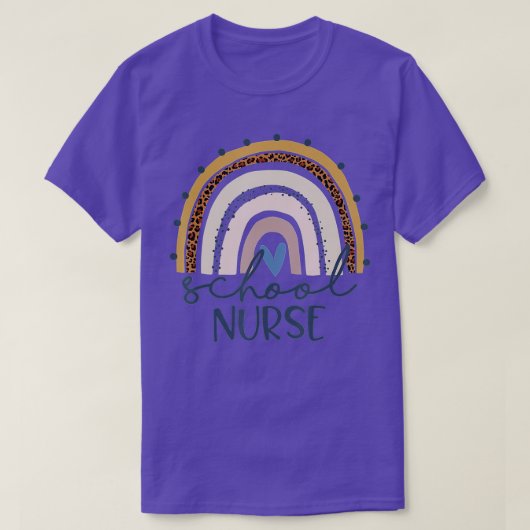 T-shirt Leopard Rainbow Nurse 1er Jour De L'École N (Design devant)