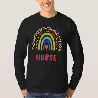 T-shirt Leopard Rainbow Nursing Registred Nurse Rn Nurse W