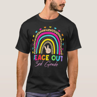 T-shirt Leopard Rainbow Peace Out 3e Année Dernière De Sc