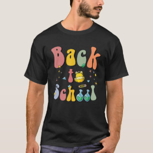 T-shirt Leopard Retour À L'École Sourire Visage Enseignant