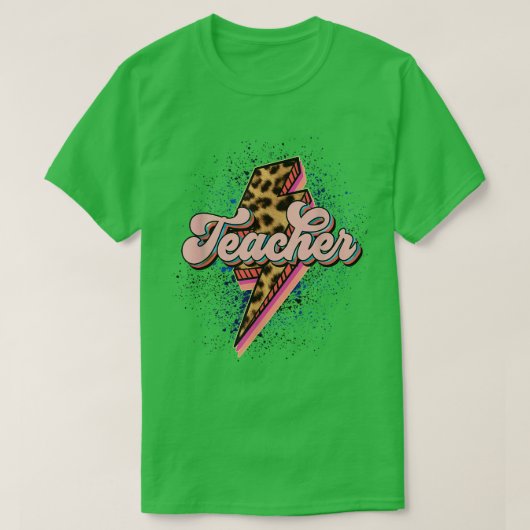 T-shirt Leopard Rock Star Teacher Rocks and Roll Last Day (Design devant)