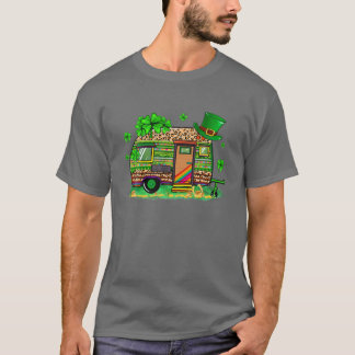 T-shirt Leopard Shamrock Camping RV Camper St Patricks Day