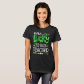 T-shirt Leopard Shamrock One Lucky 2nd Grade Teacher St Pa (Devant entier)