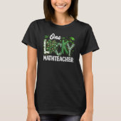 T-shirt Leopard Shamrock One Lucky Math Teacher St. Patric (Devant)