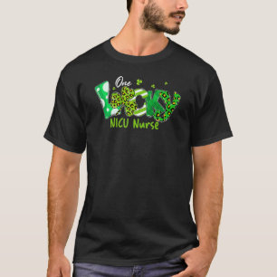 T-shirt Leopard Shamrock One Lucky Nicu Nurse St patrick