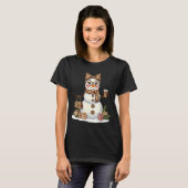 T-shirt Leopard Snowman With Sungles Funny Christmas Women (Devant entier)