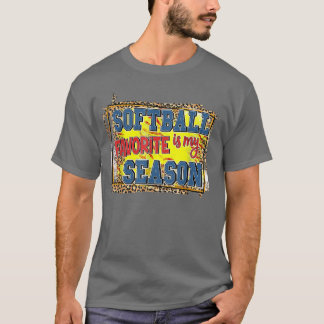 T-shirt Leopard Softball Est Mon Amour Sport De Saison Pré