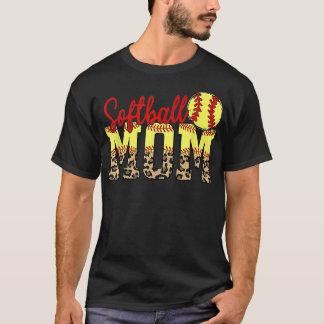 T-shirt Leopard Softball Maman Jour des Mères Fête 2022 Gi