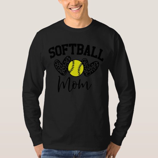 T-shirt Leopard Softball Maman Softball Jour Vibes Mothe (Devant)